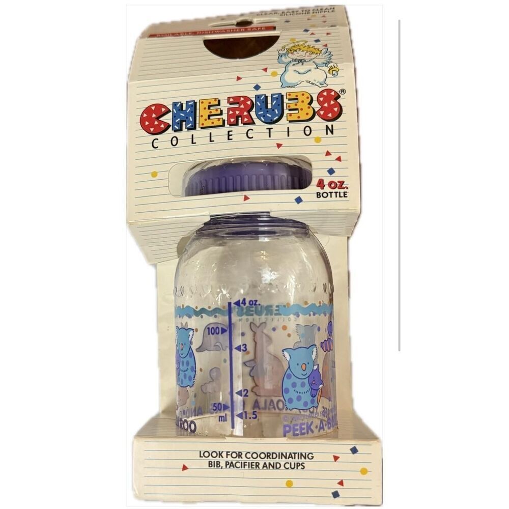 VINTAGE AUTHENTIC NEW IN BOX Playtex Cherubs 1992 baby bottle 4oz
